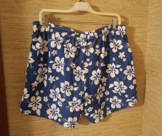 Bañador hombre flores azul y blanco