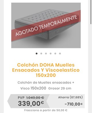 Colchón DOHA Muelles Ensacados Y Viscoelastico 150