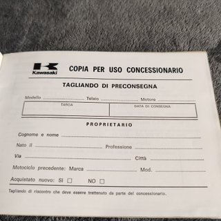 Livro de Garantia Kawasaki