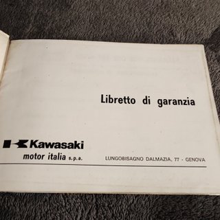 Livro de Garantia Kawasaki