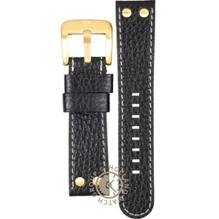 Correa Cuero TW Steel CE1023R Negra Hebilla Dorada