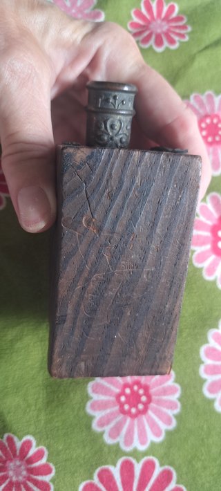 Cannone decorativo legno e ottone