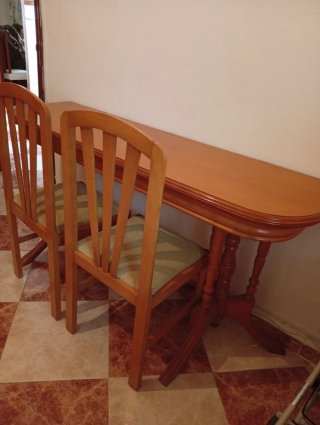 Mesa libro extensible con 3 sillas