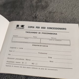 Livro de Manutenção/Garantia Kawasaki