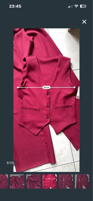 Conjunto chaleco y pantalón rojo