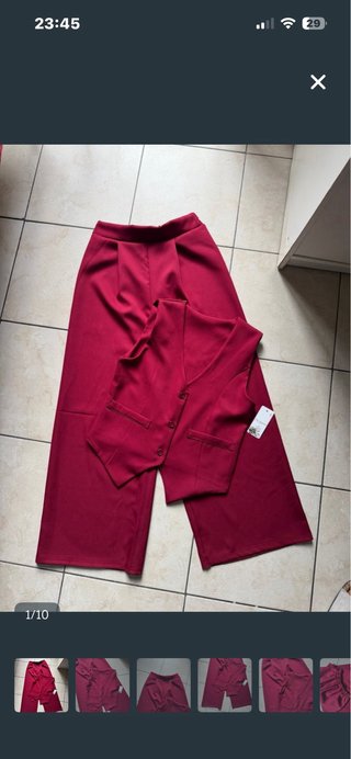 Conjunto chaleco y pantalón rojo