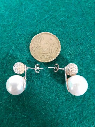 Pendientes Plata Perla y Circonitas