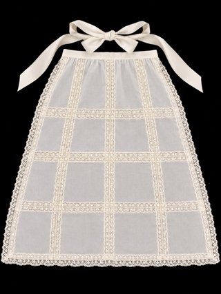 Delantal huertana infantil beige y blanco