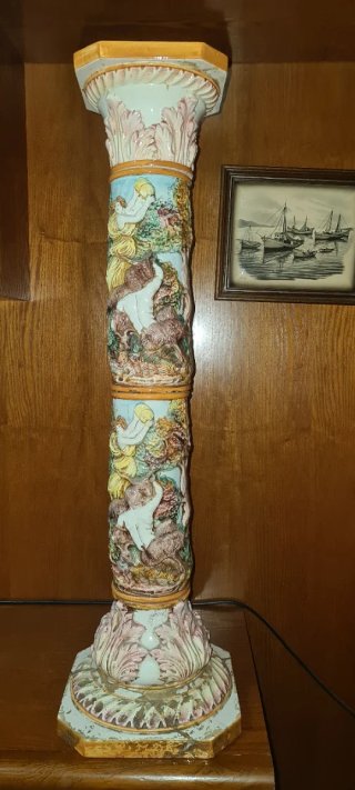 Pedestal Italiano Cerámica Antiguo 102cm