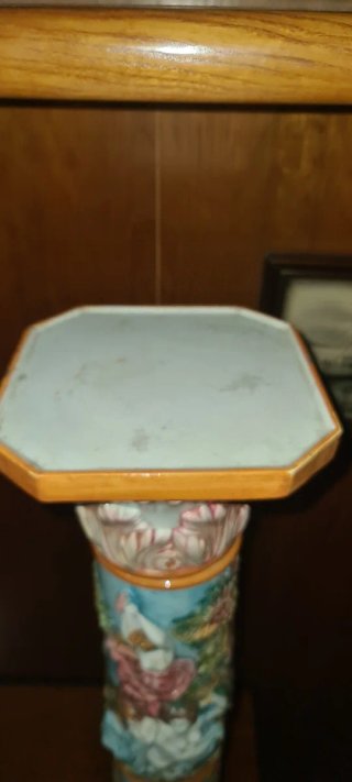 Pedestal Italiano Cerámica Antiguo 102cm