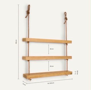 Estantería de madera con cuerda