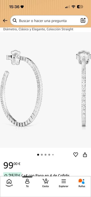 Pendientes Tous Straight