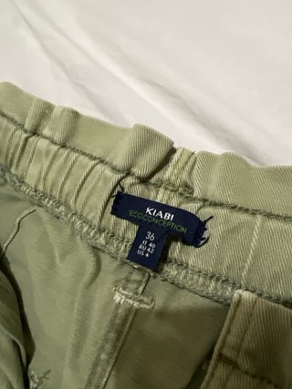 Shorts vaqueros verdes con cinturón