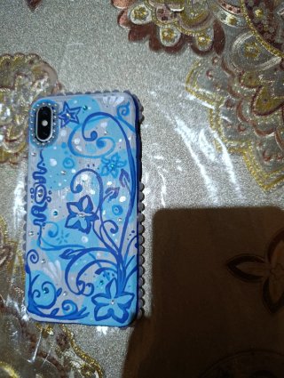 Funda iPhone 10 personalizada a mano de color azul