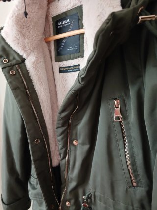 Abrigo verde mujer calentito.  Válido para talla M