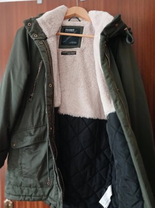 Abrigo verde mujer calentito.  Válido para talla M