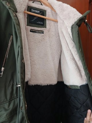 Abrigo verde mujer calentito.  Válido para talla M