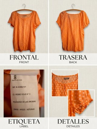 Blusa naranja lunares NEW BAYS talla XL