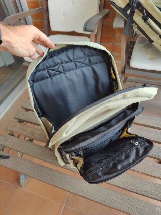 Conjunto Maleta y Mochila DHG Beige/Negro