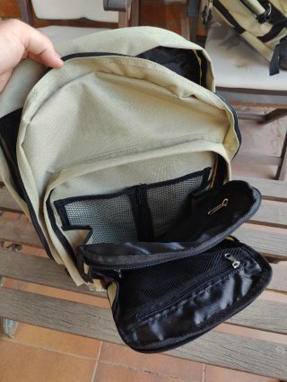 Conjunto Maleta y Mochila DHG Beige/Negro