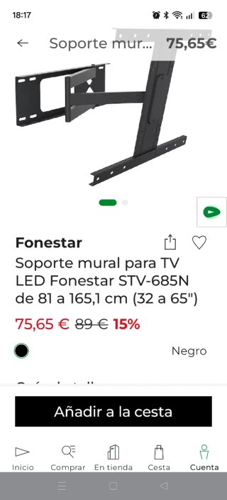 Soporte TV Fonestar 32-65 Orientable sin abrir