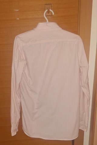 Camisa Scalpers. Rayas Rosas. Talla 14