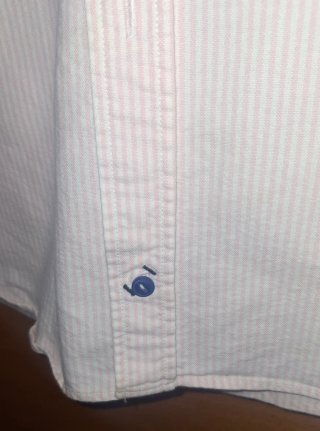 Camisa Scalpers. Rayas Rosas. Talla 14