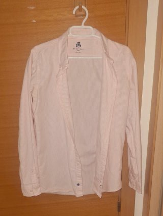 Camisa Scalpers. Rayas Rosas. Talla 14