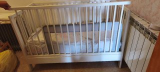 Cuna Ikea Blanca 60x120 (2 colchones + nórdico)