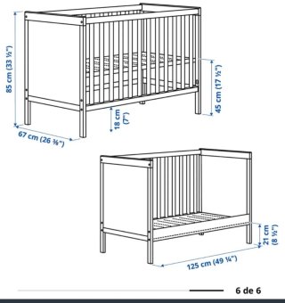 Cuna Ikea Blanca 60x120 (2 colchones + nórdico)