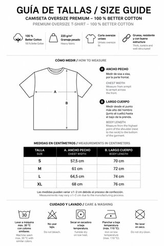 Camiseta Oversize Algodón 220g Blanca S
