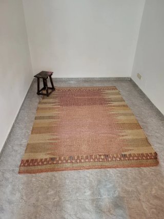Alfombra SABA yute del Corte Inglés Beige y Rosa