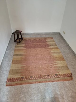 Alfombra SABA yute del Corte Inglés Beige y Rosa