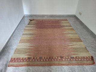 Alfombra SABA yute del Corte Inglés Beige y Rosa