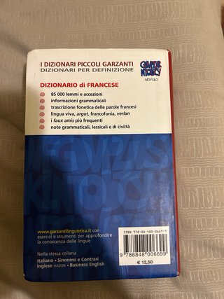Dizionario Piccoli Garzanti francese