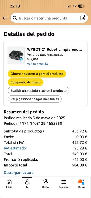 Robot Limpiafondos Wybot C1