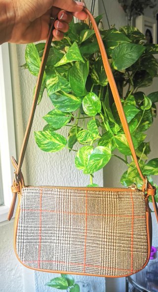 Bolso Misako cuadros marrón y beige