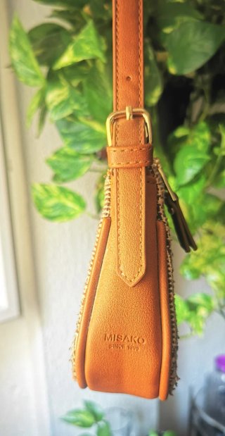 Bolso Misako cuadros marrón y beige