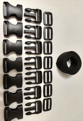 7 Hebillas Cierre Mochila + Cinta 127cm