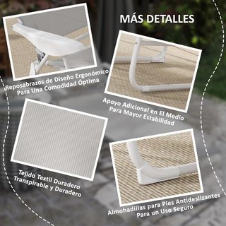Tumbona Plegable Respaldo Ajustable Reposacabezas