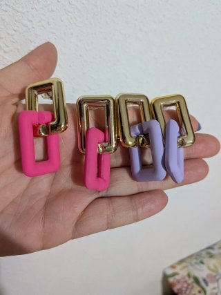 Pendientes Rectangulares Dorados y Coloridos