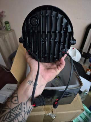 Faro LED rotondo nero