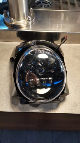 Faro LED rotondo nero