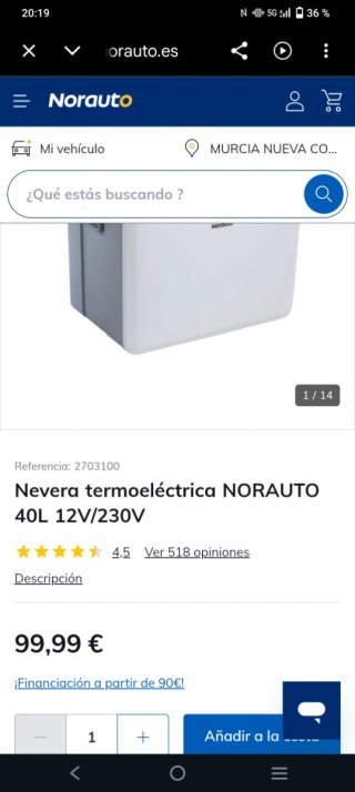 Nevera portátil Norauto con ruedas+ducha+campingz