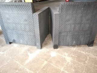 Sofá de exterior ratán gris