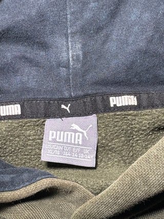 Sudadera Puma Verde Militar Talla 14 Años(XL Niño)