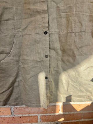 Vestido corto lino beige