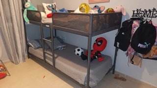 Letto a castello in ferro e tessuto