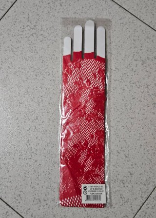 Guantes rojos encaje sin dedos