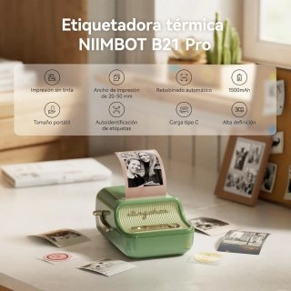 Impresora de Etiquetas NIIMBOT B21 Pro - Verde/Dor